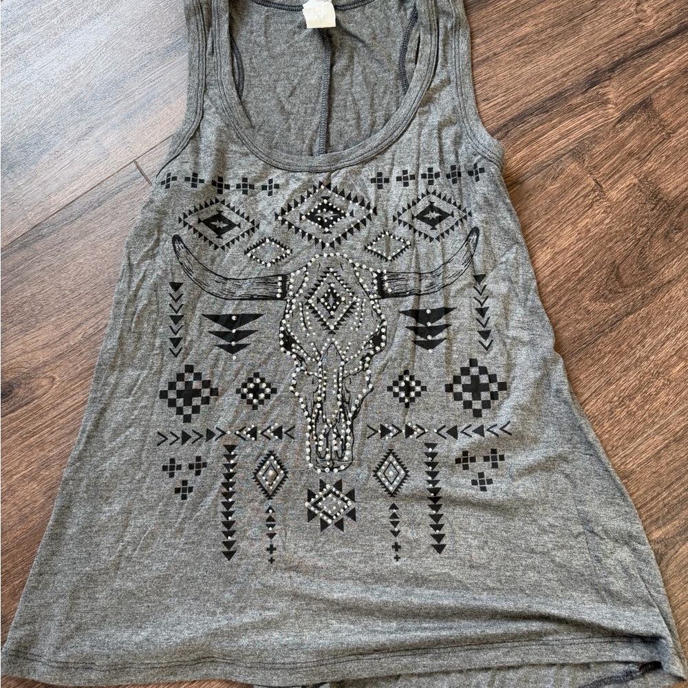 Liberty Gray Graphic Tank Top